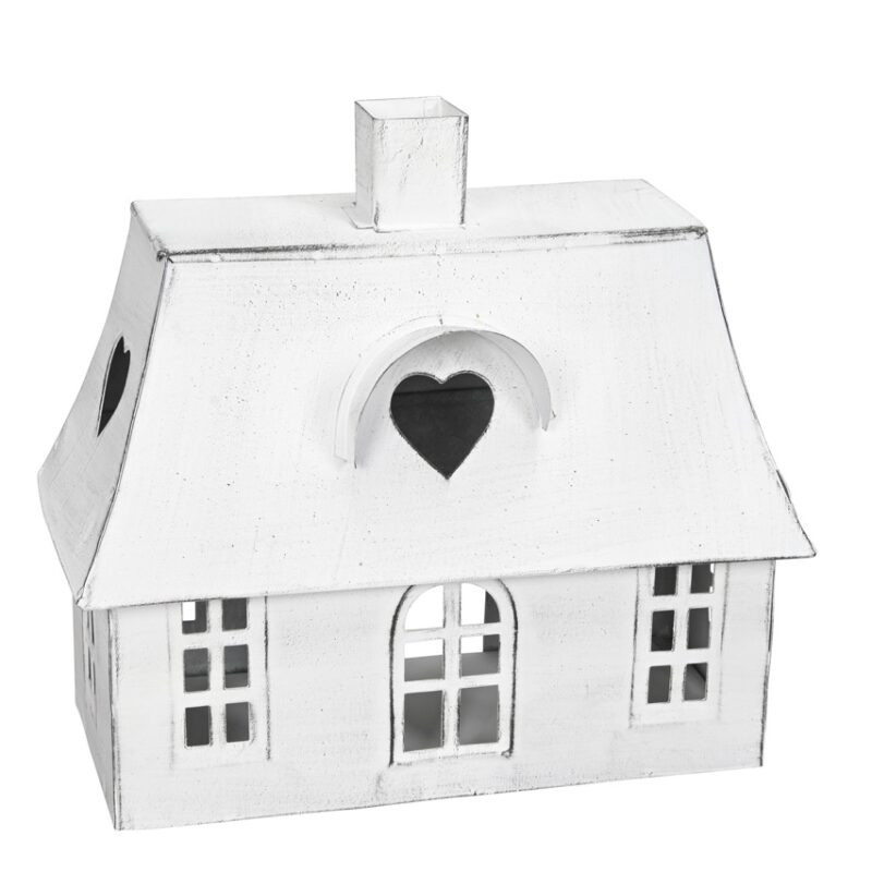 Maison en Métal Blanc 23,5x14xH.22cm