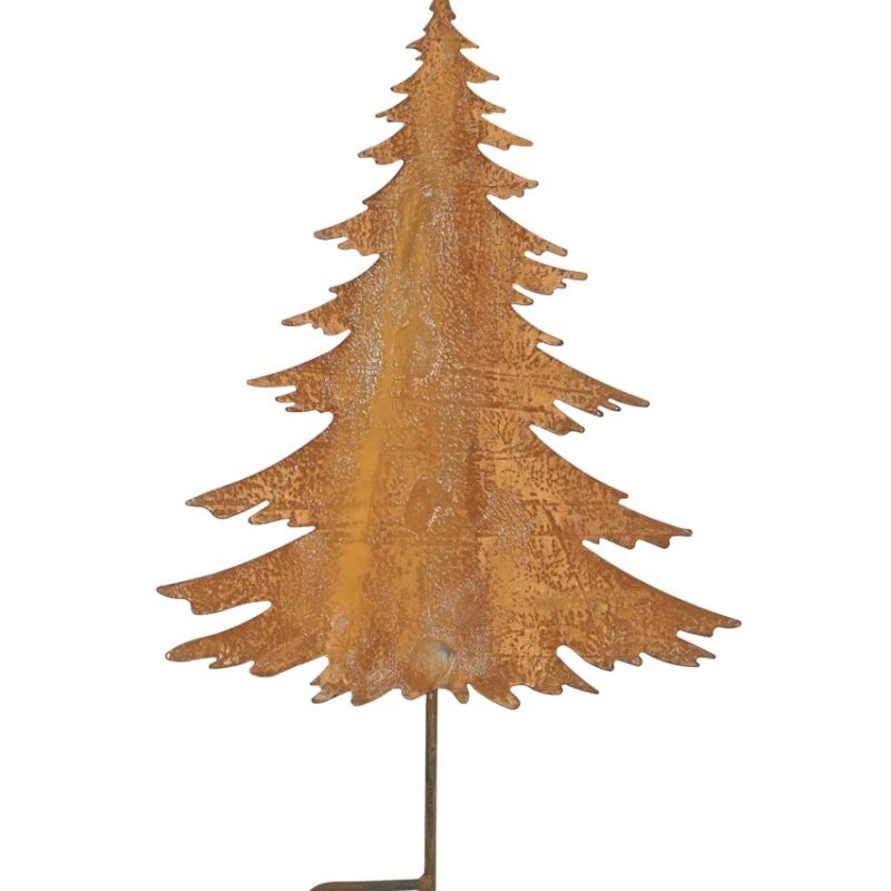 Piquet Sapin en Métal Rouillé 30xH.39cm + 23,5cm