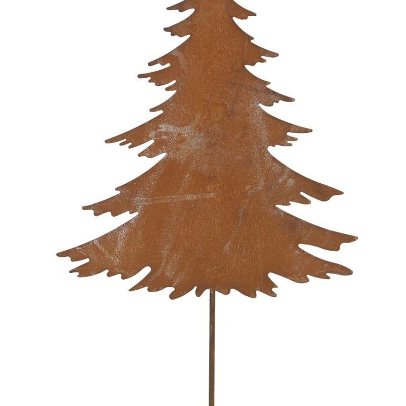 Piquet Sapin en Métal Rouillé 41,5xH.54cm + 34cm