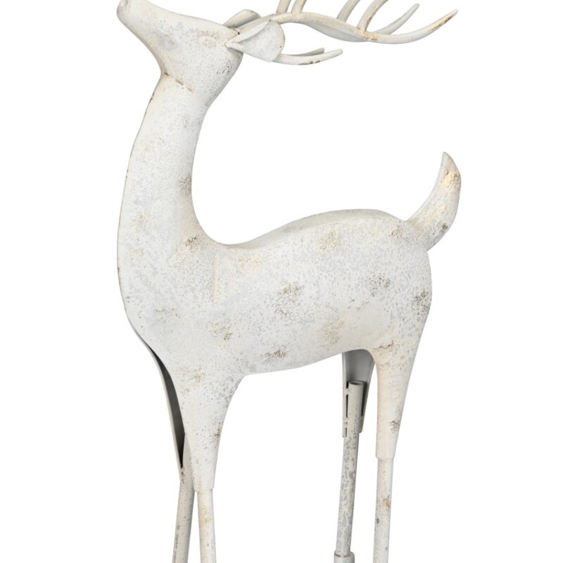 Cerf en Métal Crème et Or 42x11xH.68cm