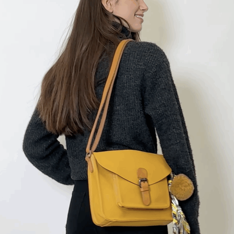 Sac à Main Besace Rabat Simili-Cuir Souple Bandoulière Réglable Synthétique Divers Coloris au Choix 29x22x7cm