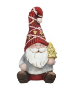 Père Noël Assis avec Bonnet Rouge 7,5x12cm