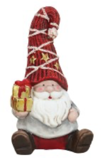 Père Noël Assis avec Bonnet Rouge 11x18,5cm