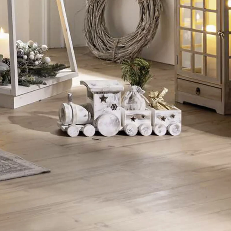 Train décoratif "Shabby-White" 40x12x17cm