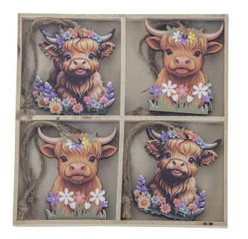 Pendentif Highland en Bois 5,5cm, 2 Modèles au Choix