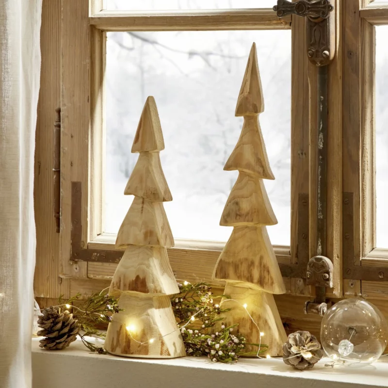 Sapin en Bois Naturel Hauteur 37cm