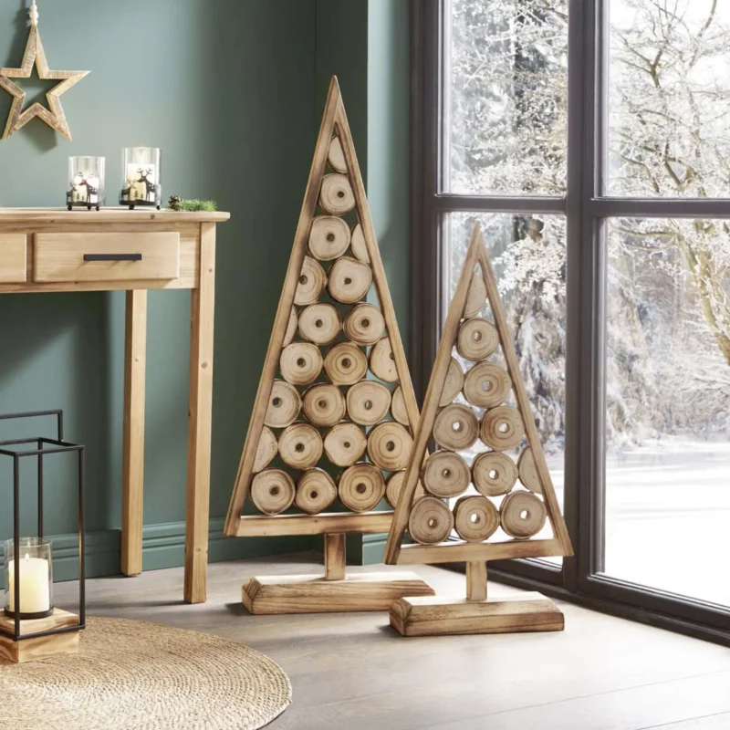 Sapin en Bois de Paulownia Flammé 38 x 10 x 80 cm