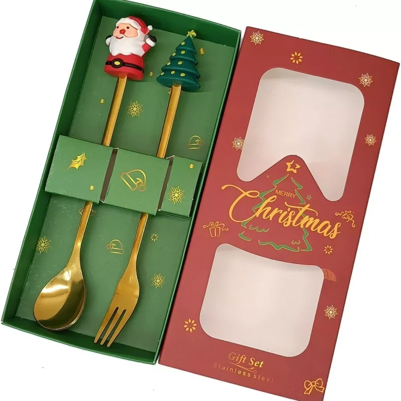 Coffret Cadeau de 2 Couverts Thème Noël