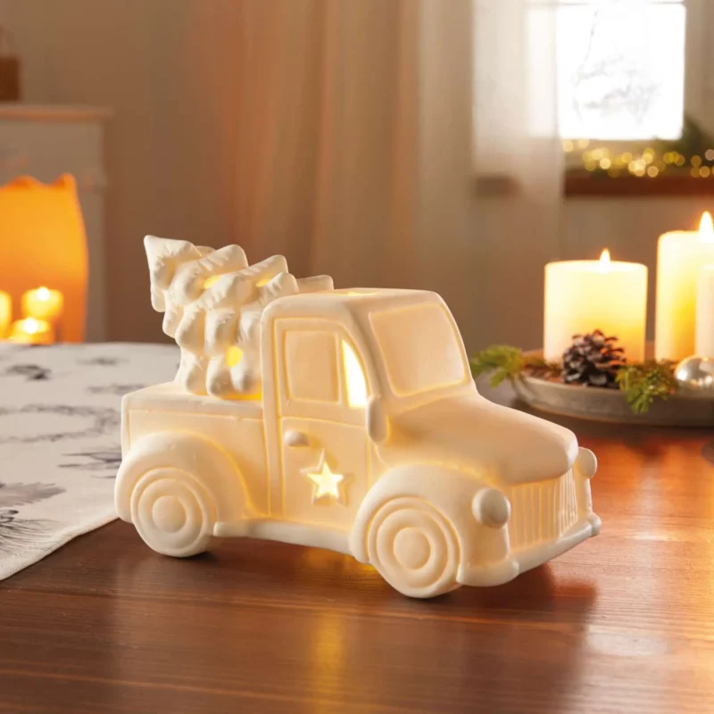 Voiture LED Sapin 19x9x11cm