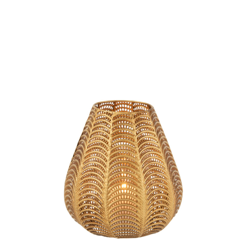 Photophore "Gala" en Métal Doré 21x21x25cm