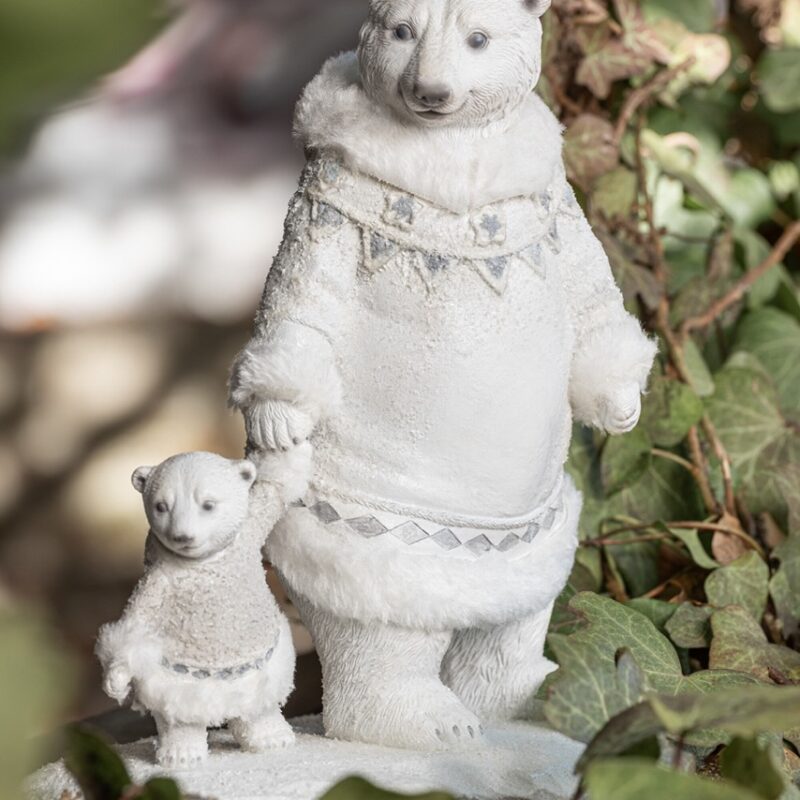 Ours Polaires en Polyrésine 14x24x26cm