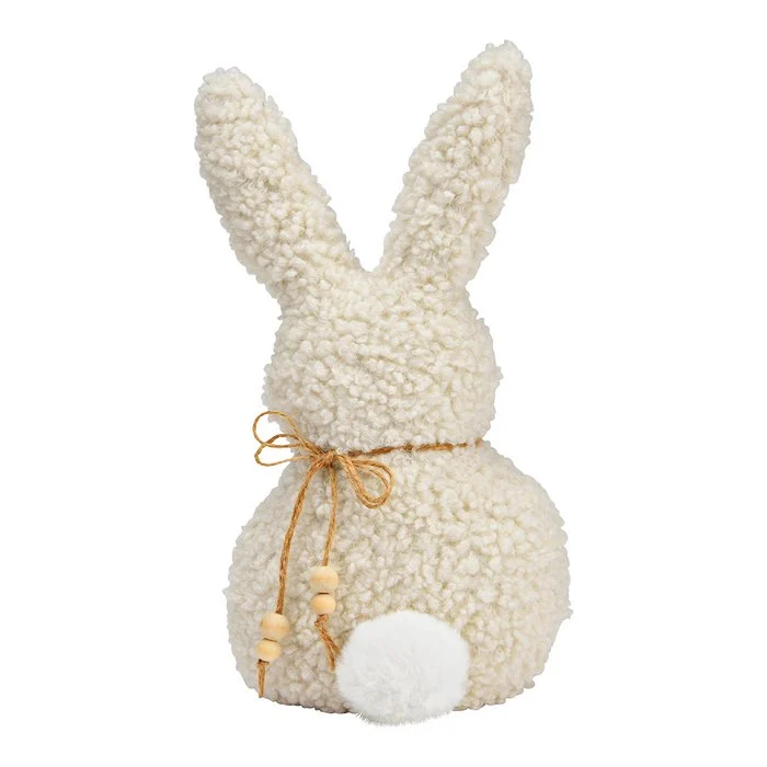 Lapin en Peluche Blanche 14x26x12cm