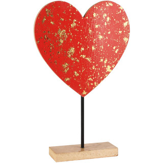 Coeur en Bois Roue et Naturel sur Pied 18x5x29cm