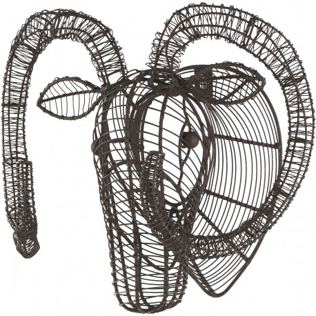 Trophée Fil de Per Patine Brune Bouquetin Athezza 40x30x33cm