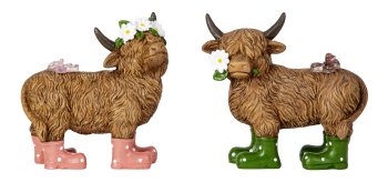 Highland avec Bottes Colorées en Polyrésine 20xH.34,5cm