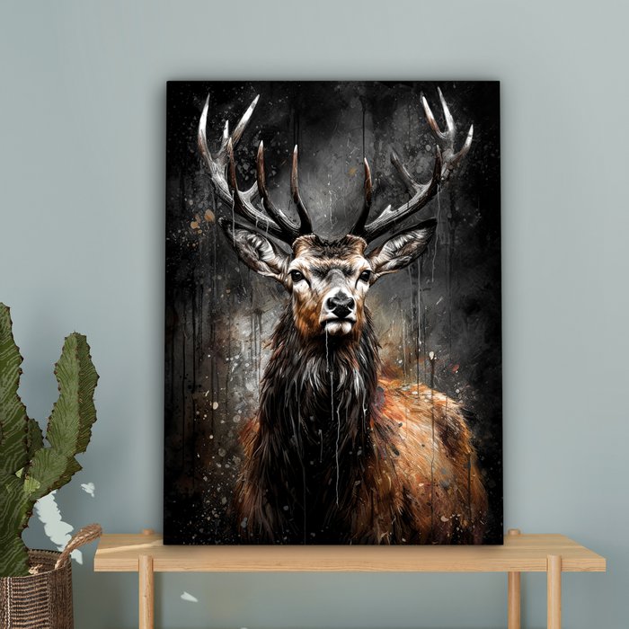 Peinture sur Toile "Cerf Majestueux" 80x120cm