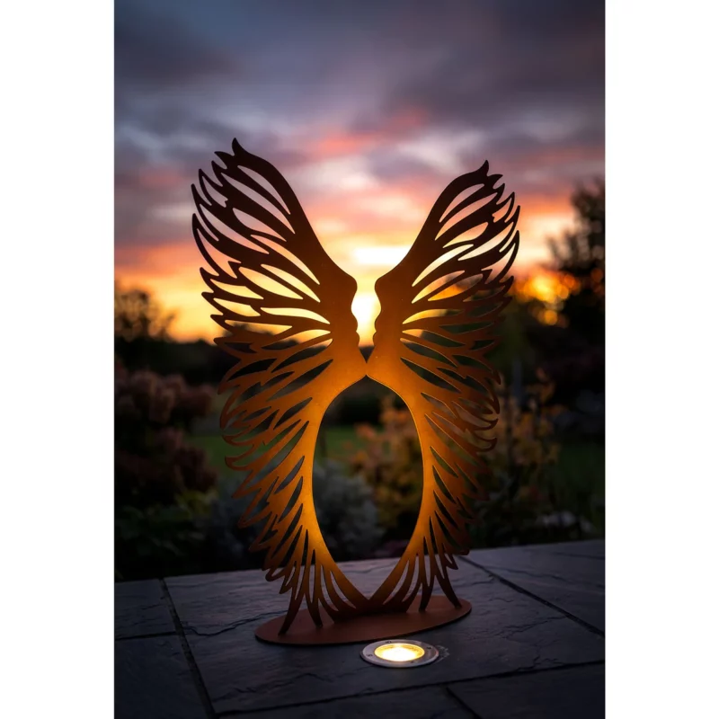 Sculpture "Passion" sur Socle en Métal Rouillé 85xH.120cm