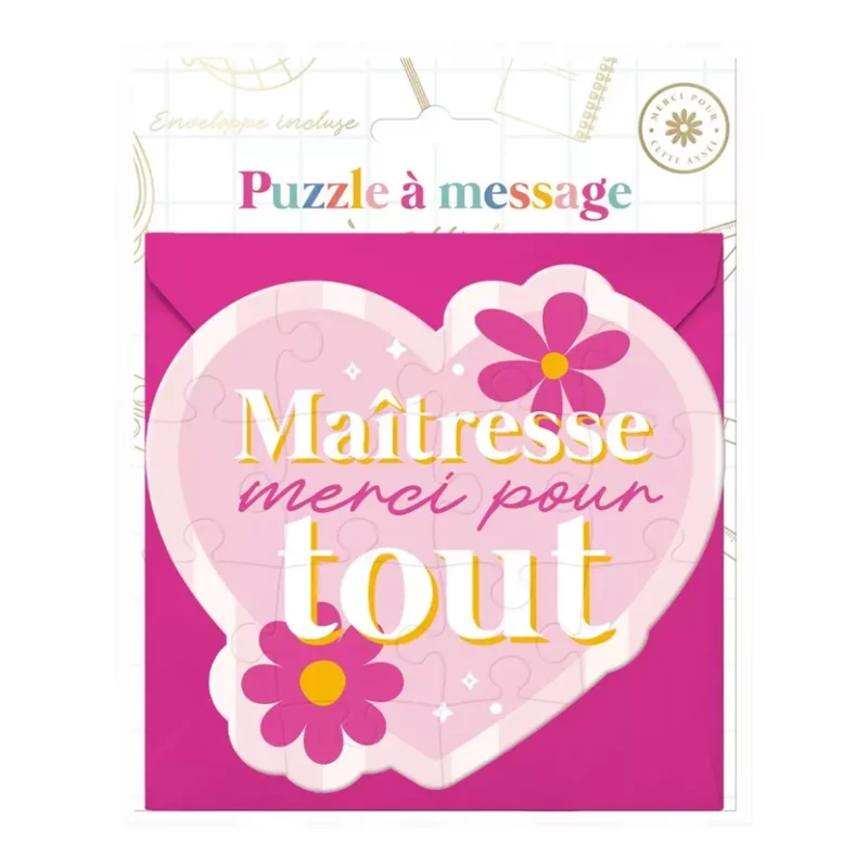 Puzzle "Maîtresse Merci pour Tout" 14x14cm
