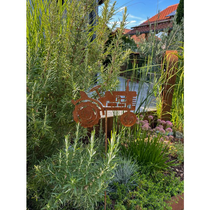 Piquet Tracteur en Métal Rouillé 24xH.115cm
