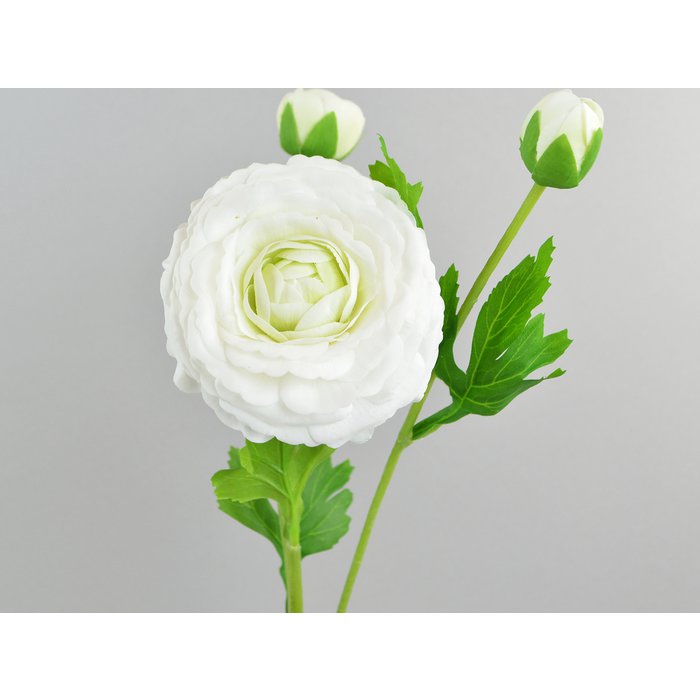 Renoncule Blanche Artificielle "Real Touch" 48cm