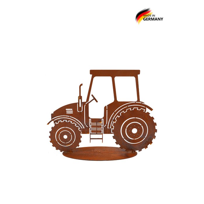 Tracteur sur Socle, en Métal Rouillé 30xH.22cm