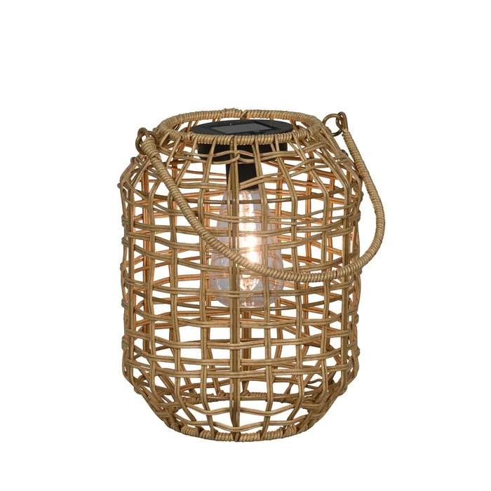 Lanterne Solaire Tressée ø20,5xH25,5cm + Anse 18cm