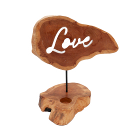 Bougeoir en Bois "Love" 29x26x16cm