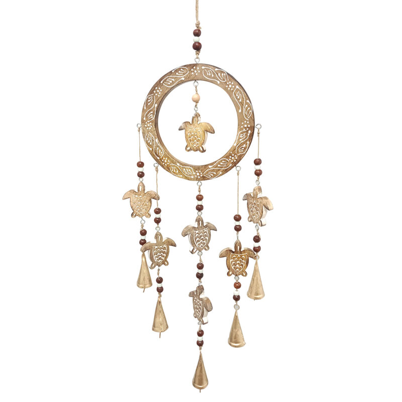 Pendentif Carillon Tortues en Bois 23x3,5x83cm