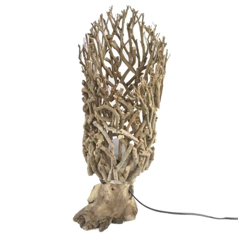 Lampe à Poser en Bois 20x20x59cm