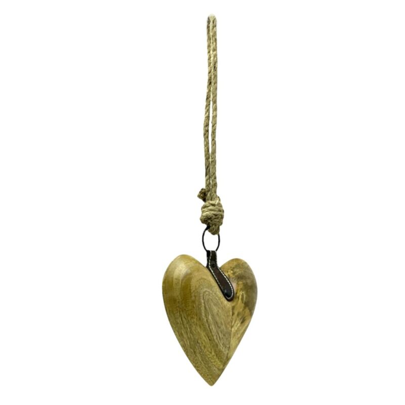 Pendentif Coeur en Bois de Manguier 15x6x15cm