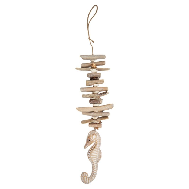 Pendentif Guirlande Hippocampe en Bois 14x3x76cm
