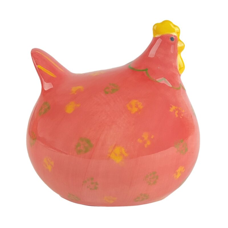 Poule Rouge en Porcelaine 10x9x10cm