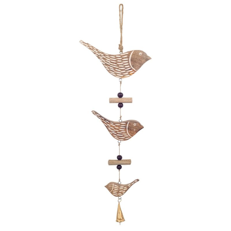 Pendentif Oiseaux en Bois 21x2,5x63cm