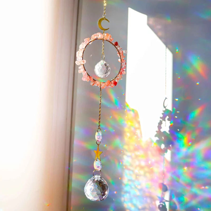 Attrape-Soleil en Pierre – Quartz Pastèque H.46cm