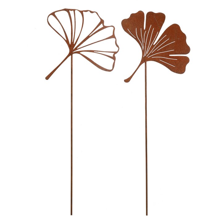 Piquet Ginkgo en Métal Rouillé 30xH.110cm