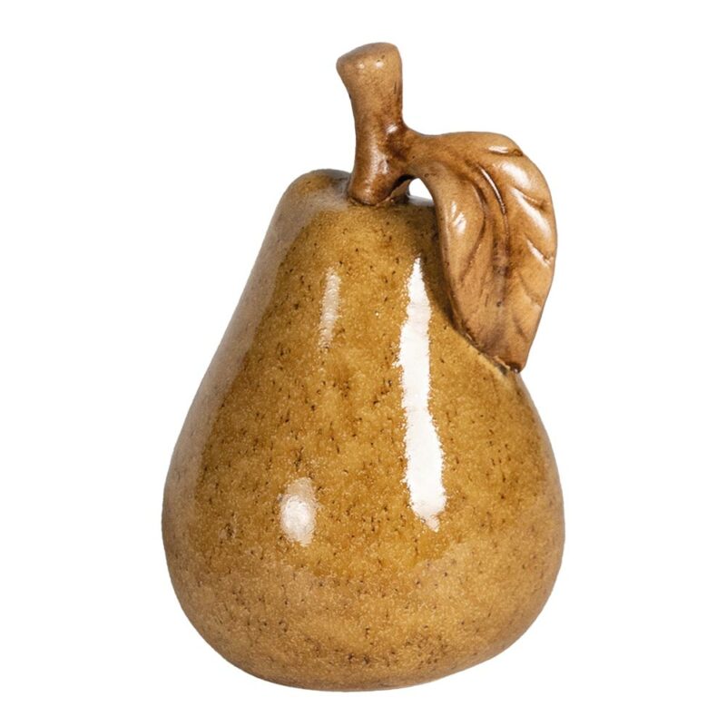 Poire Décorative en Terre Cuite Moutarde 9x13,5x9cm