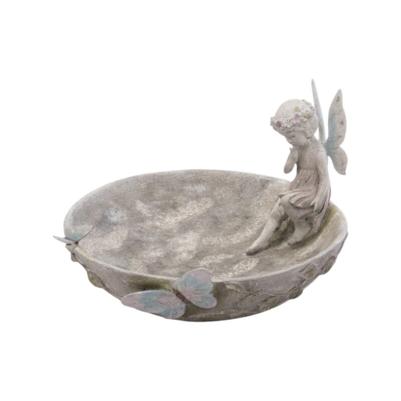 Bain d'Oiseaux Fée en Pierre 28,7x25,7xH.18 cm