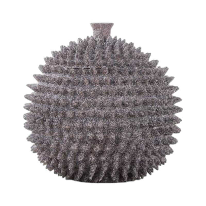 Pot avec Couvercle, Boule à Pics en Céramique Grise Vieillie 18x17,5 cm