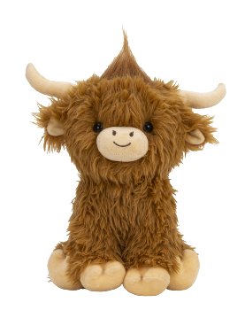 Peluche Poilue Cornue "Highland" H.30cm