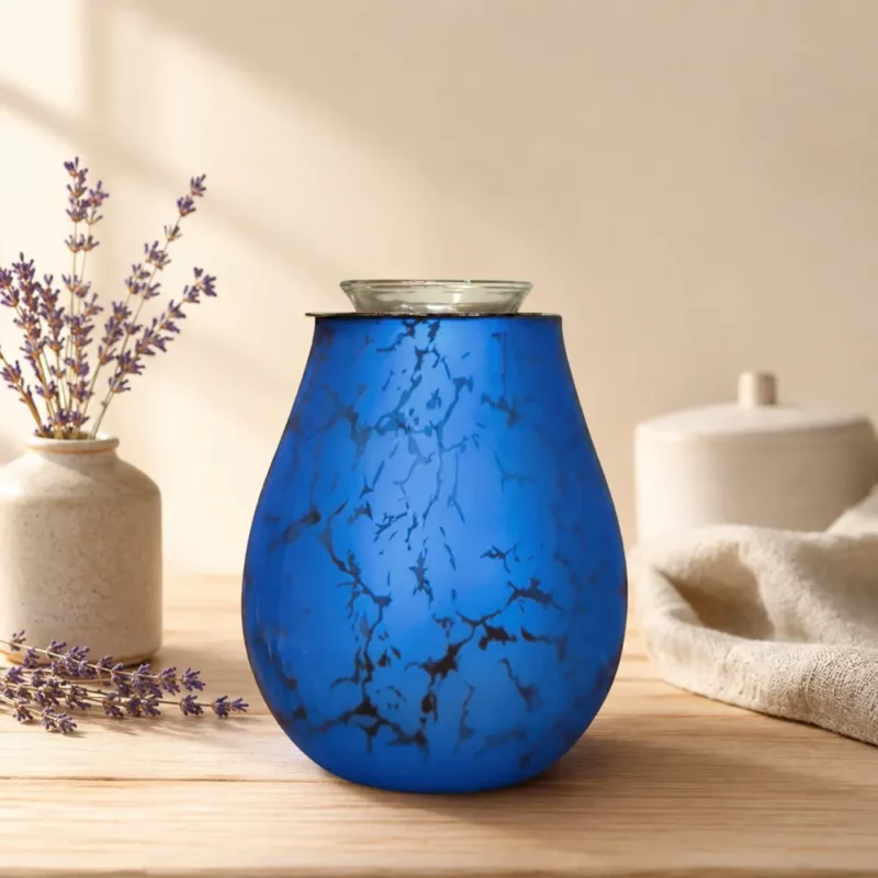 Brûle Parfum Électrique Fondant et Cire Parfumée Calorya n°10 – Brûleur en Verre avec Éclairage d'Ambiance ø11xH.15cm