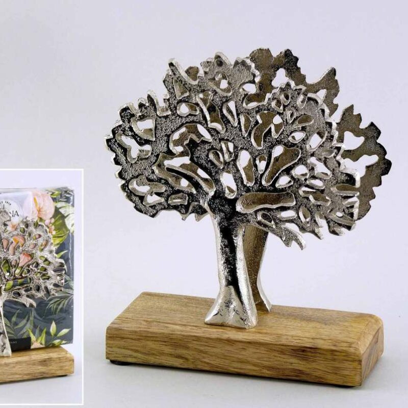 Porte-Serviettes en Aluminium « Arbre de Vie », 16,5 x 6 cm, H 18 cm