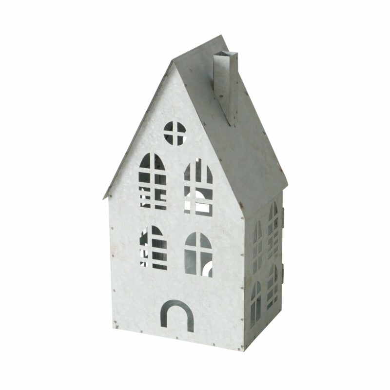 Lanterne "Dover" Maison en Métal Gris 10,3xH.24cm