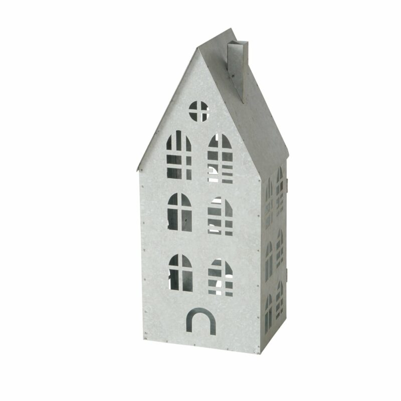 Lanterne "Dover" Maison en Métal Gris 13,3xH.37cm