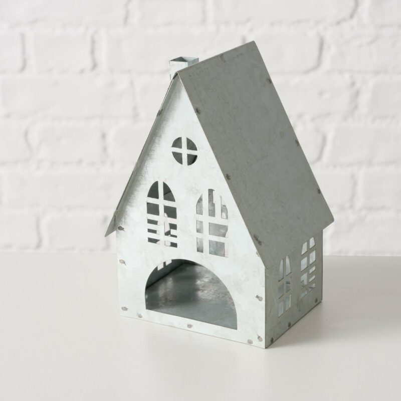 Lanterne "Dover" Maison en Métal Gris 7,3xH.12,7cm
