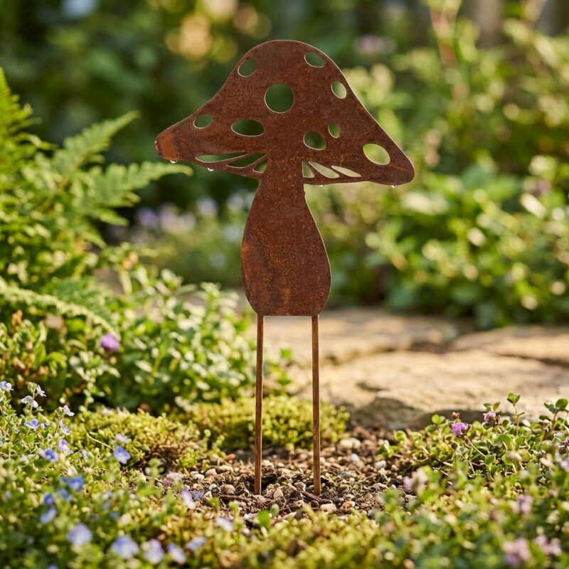 Piquet "Fungi" Champignon en Métal Rouillé H.30,5cm
