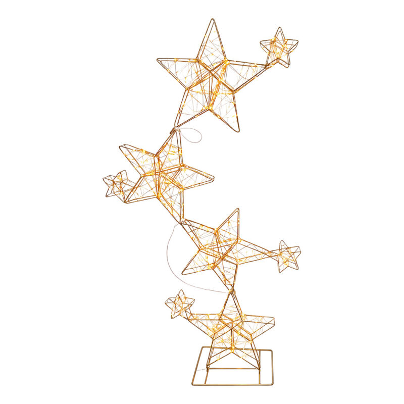 Lampadaire Etoiles Dorées LED 677x5x116cm