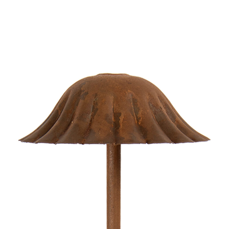 Piquet Champignon en Métal Rouillé 14x41cm