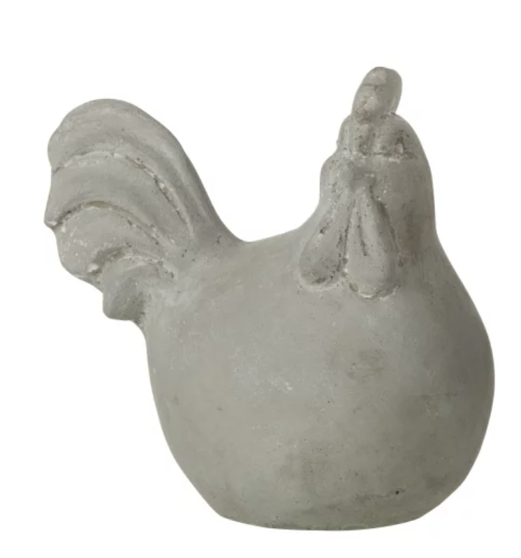 Coq en Ciment Gris 16x9,5x14cm