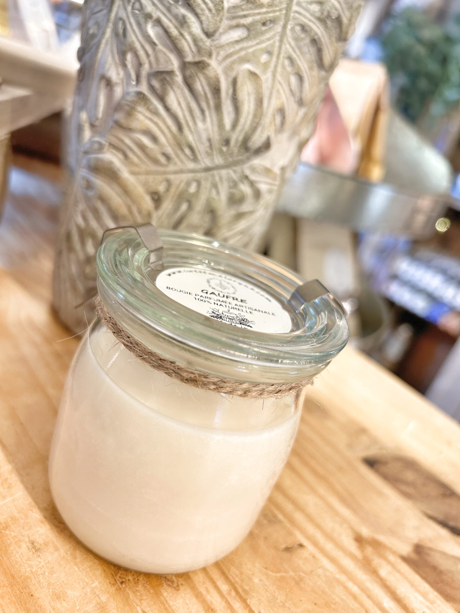 BOUGIE NATURELLE Cire de Soja Parfum de GRASSE, 35H.