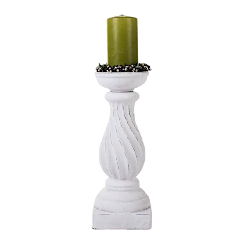 Chadelier en Bois Blanc Usé ø15xH.39cm